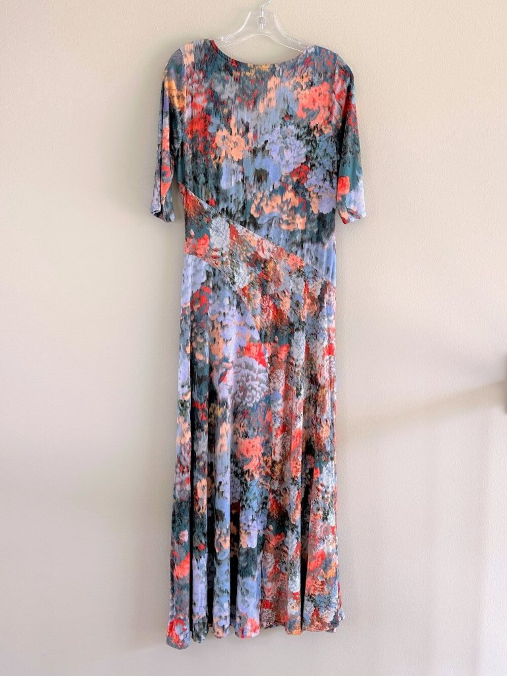 Soft Surroundings Boho Petite Nanette Stretch Jersey Knit Floral Maxi Dress - Picture 8 of 9